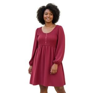 Dokotoo Peasant Dress Size XL Raspberry Balloon Long Sleeves